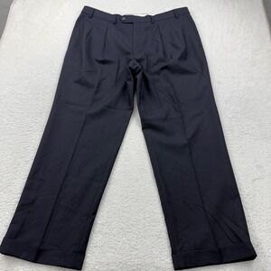 Lauren Ralph Lauren Mens Navy Wool Pleated Dress Pants Size 38x30